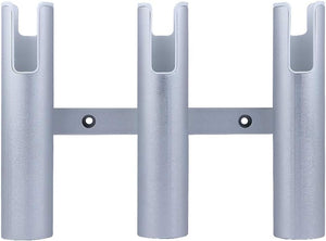 Seamax Wall Mount Fishing Rod Holder for Boat, Aluminium 3 Tubes Linked Fishing Rod Rack, Surf Fishing Pole Holders for Garage, Boat Rod Holder for Marine Yacht RV Home