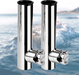 Seamax Clamp-on 7/8''-1'' Rail Mount Boat Fishing Rod Holder Marine 316 Stainless Steel