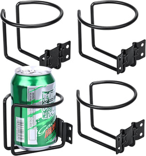 Seamax 4 pcs Stainless Steel Boat Cup Holder, Universal Drink Holders for Boat, Truck, RV, Tractor, Outdoor Wooden Swing, Black