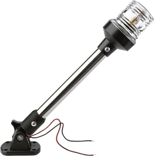 Seamax Stern Light - White LED Anchor & Bimini Top Lights for Pontoon & Fishing Boats, 3NM, 1224V, 12''
