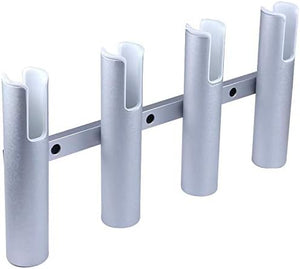 Seamax Wall-Mounted Aluminium Fishing Rod Holder for Boat, 4 Tube Linked Fishing Rod Rack , Holds 4 Rods, 4 Fishing Pole Holders for Marine Boat Yacht Truck