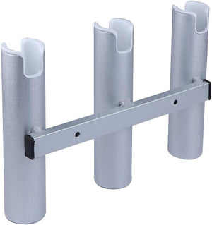 Seamax Wall Mount Fishing Rod Holder for Boat, Aluminium 3 Tubes Linked Fishing Rod Rack, Surf Fishing Pole Holders for Garage, Boat Rod Holder for Marine Yacht RV Home