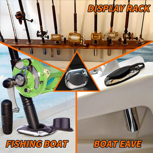 Seamax 2 Pack Stainless Steel Flush Mount Fishing Rod Holders for Boat, 90 Degree Rod Holder with PVC Cap & Liner, Marine Fishing Pole Holder Rack for Yacht, Kayak and Fishing Boat
