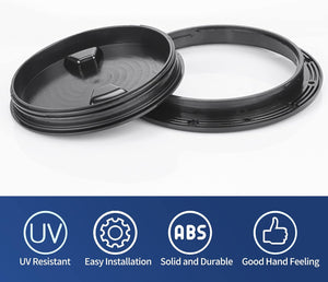 Seamax Boat Hatch Cover Black Round Non Slip Inspection Hatch w/Detachable Cover 4" 6" 8"