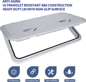 Seamax 24"x14" Marine Boat Deck Hatch, Boat Access Hatch & Lid (White)