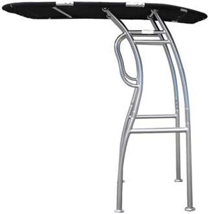 Dolphin Pro2 Folding T-Top for Center Console Fishing Boats – Anodized Aluminum Bimini Canopy with Quick Release Knobs & Antenna Bracket