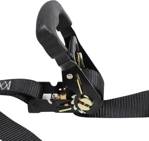 Seamax Motorcycle Tie Down Straps (2 Packs 1.5"*8ft), with S Hook and Carabiner, 1500-3000 LBS Break Strength