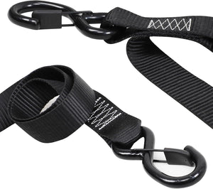 Seamax Motorcycle Tie Down Straps (2 Packs 1.5"*8ft), with S Hook and Carabiner, 1500-3000 LBS Break Strength