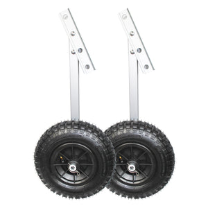 Easy-Load Boat Launching Wheels Set for Inflatable Boat and Aluminum Boat, 2 Height Positions, 12" Pneumatic Wheels