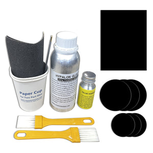 Pro Repair Kit for Inflatable Boats, Marine Grade 250ml 2 Parts Adhesive Sealed in Aluminum Bottles - Option Available in PVC & Hypalon Version