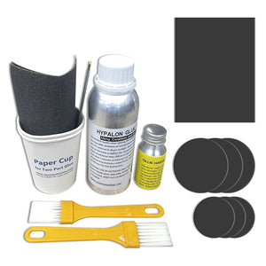Pro Repair Kit for Inflatable Boats, Marine Grade 250ml 2 Parts Adhesive Sealed in Aluminum Bottles - Option Available in PVC & Hypalon Version