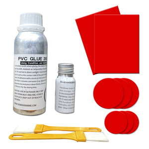 Pro Repair Kit for Inflatable Boats, Marine Grade 250ml 2 Parts Adhesive Sealed in Aluminum Bottles - Option Available in PVC & Hypalon Version
