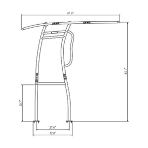 Dolphin Pro2 T Top White Coated Frame Black Canopy plus Quick Release Knobs + Antenna Bracket