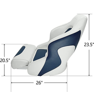 Seamax Captain Bucket Seat,Sport Flip Up Seat BS002WB (White/Blue)
