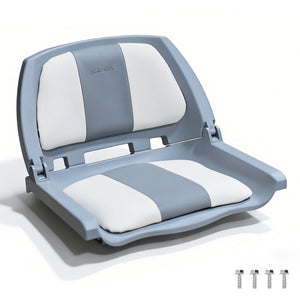 Seamax Boat Seats, Molded Low Back Fishing Boat Chairs, Marine-Grade PVC, Padded Seat & Back Cushions, Flip-up Jon Boat Seats, Bass Boat Cabin Seating