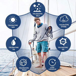 Seamax Nylon Double Braided Dock Line, Marine Gray Nylon & Double Braided