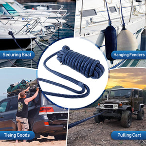 Seamax Nylon Double Braided Dock Line, Marine Gray Nylon & Double Braided