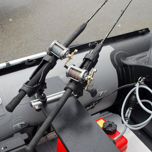 Fishing Rod Holder: Bench Seat Mounting Dual Nylon Holders with 12" Aluminum Track - Seamax Marine