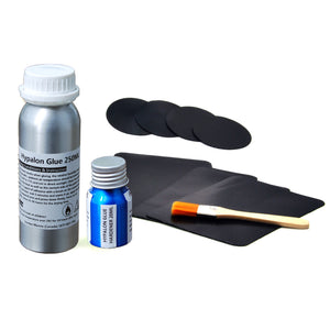 Pro Repair Kit for Inflatable Boats, Marine Grade 250ml 2 Parts Adhesive Sealed in Aluminum Bottles - Option Available in PVC & Hypalon Version