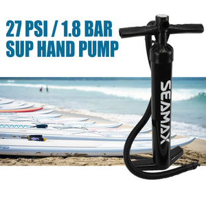 Seamax Double Action Hand Pump for Inflatable SUP and Sports Inflatable Boat, 2Lbs Light Weight Easy Support 15 PSI and more