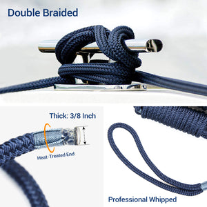 Seamax Nylon Double Braided Dock Line, Marine Gray Nylon & Double Braided
