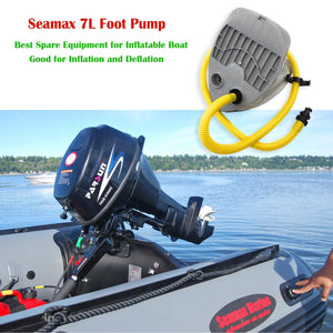 7L Single Stage Foot Pump for Inflatable Boats, Max 3.6 PSI Support Inflation and Deflation - Seamax Marine