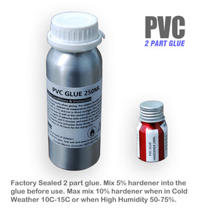 Pro Repair Kit for Inflatable Boats, Marine Grade 250ml 2 Parts Adhesive Sealed in Aluminum Bottles - PVC & Hypalon Version Available
