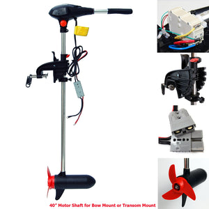 Seamax 12V SpeedMax Electric Trolling Motor with 40 Inches Shaft 55 to 65 Lbs Thrust - Seamax Marine