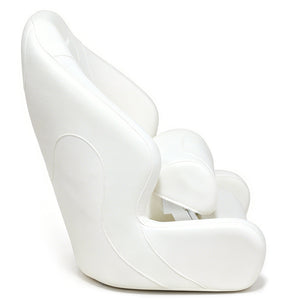 Seamax 003WW Series Premium Bucket Seat, Sport Flip Up Seat, Captain Seat (White/White)