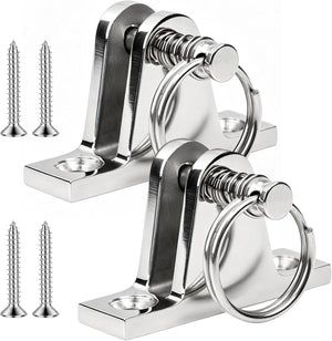 Seamax 2X Bimini Top Deck Hinge with Pin and Ring, Stainless Steel Bimini Top 90°