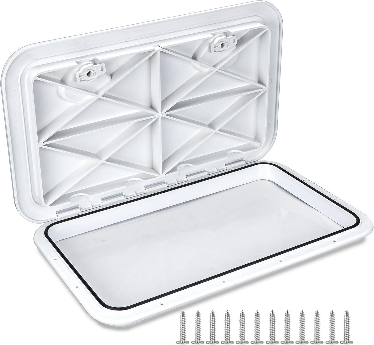 Seamax 24"x14" Marine Boat Deck Hatch, Boat Access Hatch &amp; Lid (White)