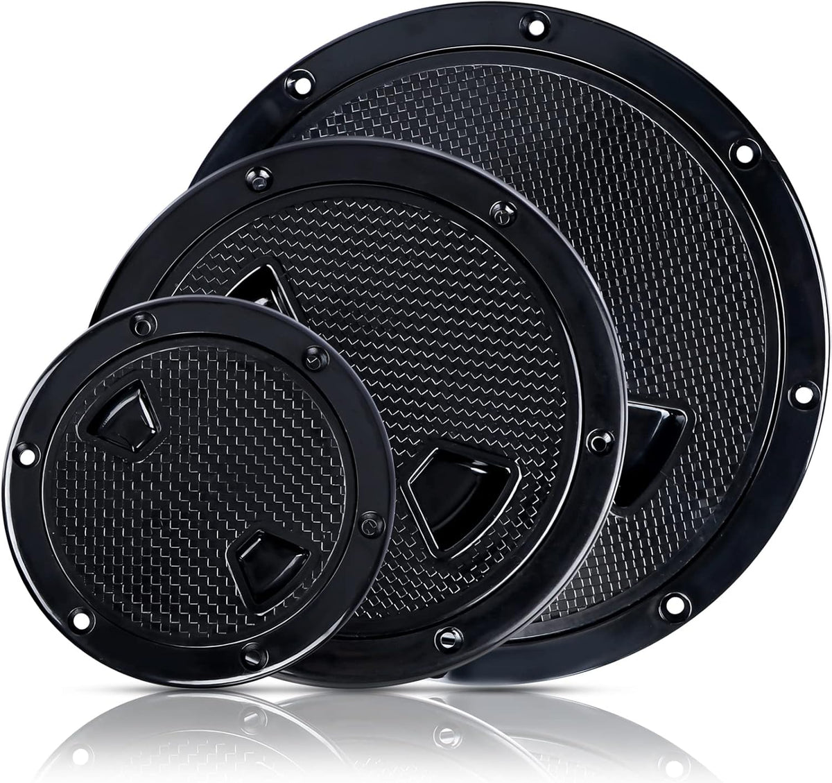 Seamax Boat Hatch Cover Black Round Non Slip Inspection Hatch w/Detachable Cover 4" 6" 8"