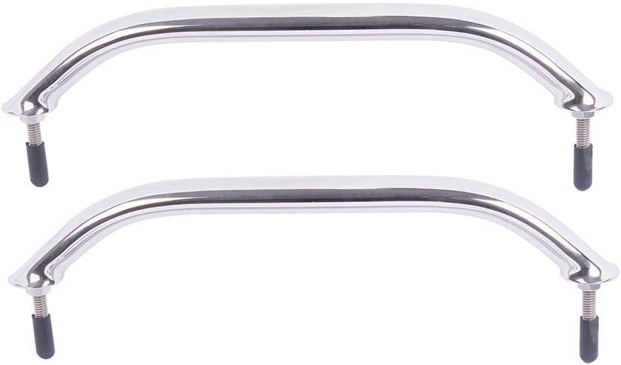 Seamax 2PCS Boat Handrail Grab Handle Polished Stainless Steel Round Tube