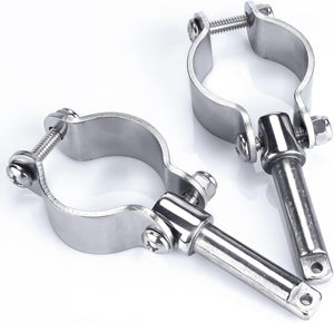 Seamax 2X Stainless Steel Clamp on Oarlocks or Rowlocks,Boat Oarlock Socket Marine Yacht