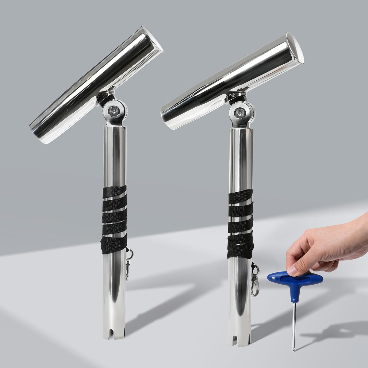 Seamax Outrigger Fishing Rod Holders for Trolling 2 Pack,Stainless Steel Fishing Pole Holder Outrigger for Marine Yacht, Boat, Kayak, Camper, Truck