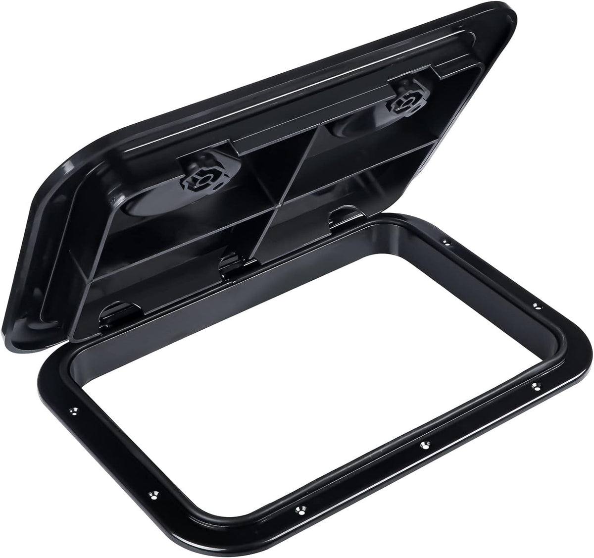 Seamax 17.3“×12.4" Marine Deck Access Hatch, Rectangle Boat Hatch & Lid, Boat Deck Hatch Lids (Black)