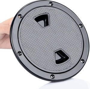 Seamax Boat Hatch Cover Black Round Non Slip Inspection Hatch w/Detachable Cover 4" 6" 8"