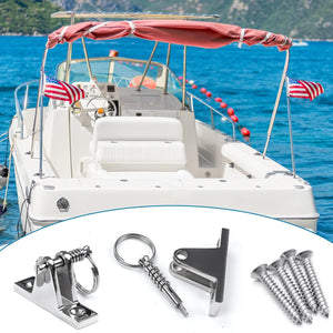 Seamax 2X Bimini Top Deck Hinge with Pin and Ring, Stainless Steel Bimini Top 90°