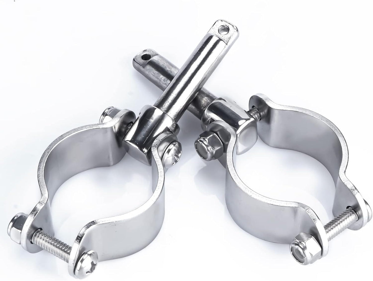 Seamax 2X Stainless Steel Clamp on Oarlocks or Rowlocks,Boat Oarlock Socket Marine Yacht