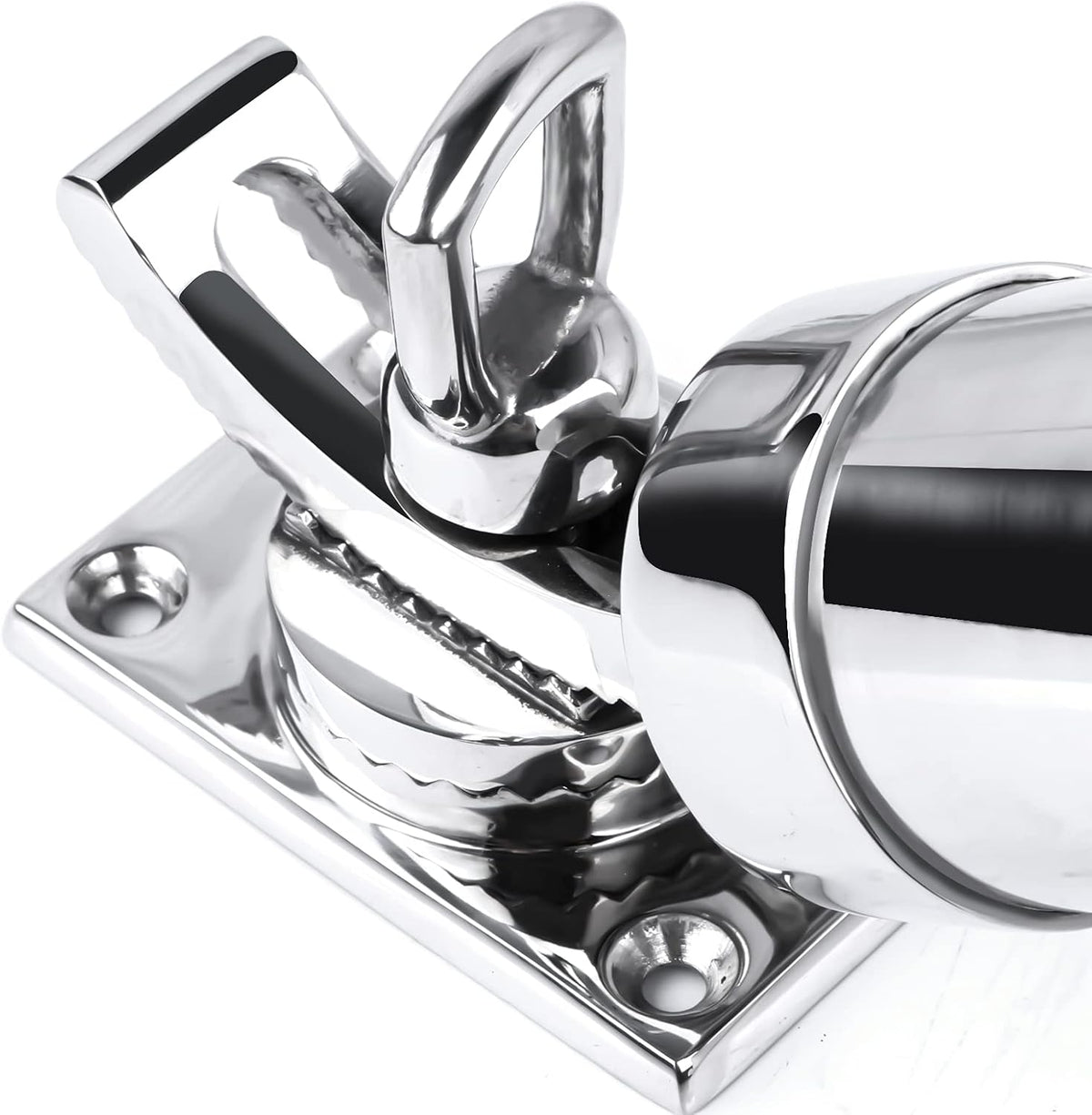 Seamax 360 Degree Adjustable Fishing Rod Holder Deck Mount 316 Stainless Steel for Marine Boat Yacht