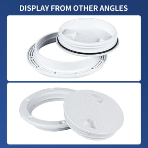 Seamax Boat Hatch White 4" 6" Round Non Slip Inspection Hatch w/Detachable Cover for Marine Boat Yacht Truck RV