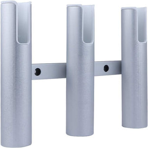 Seamax Wall Mount Fishing Rod Holder for Boat, Aluminium 3 Tubes Linked Fishing Rod Rack, Surf Fishing Pole Holders for Garage, Boat Rod Holder for Marine Yacht RV Home