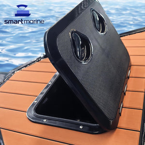Seamax 17.3“×12.4" Marine Deck Access Hatch, Rectangle Boat Hatch & Lid, Boat Deck Hatch Lids (Black)