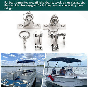 Seamax 2X Bimini Top Deck Hinge with Pin and Ring, Stainless Steel Bimini Top 90°