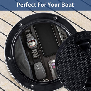 Seamax Boat Hatch Cover Black Round Non Slip Inspection Hatch w/Detachable Cover 4" 6" 8"