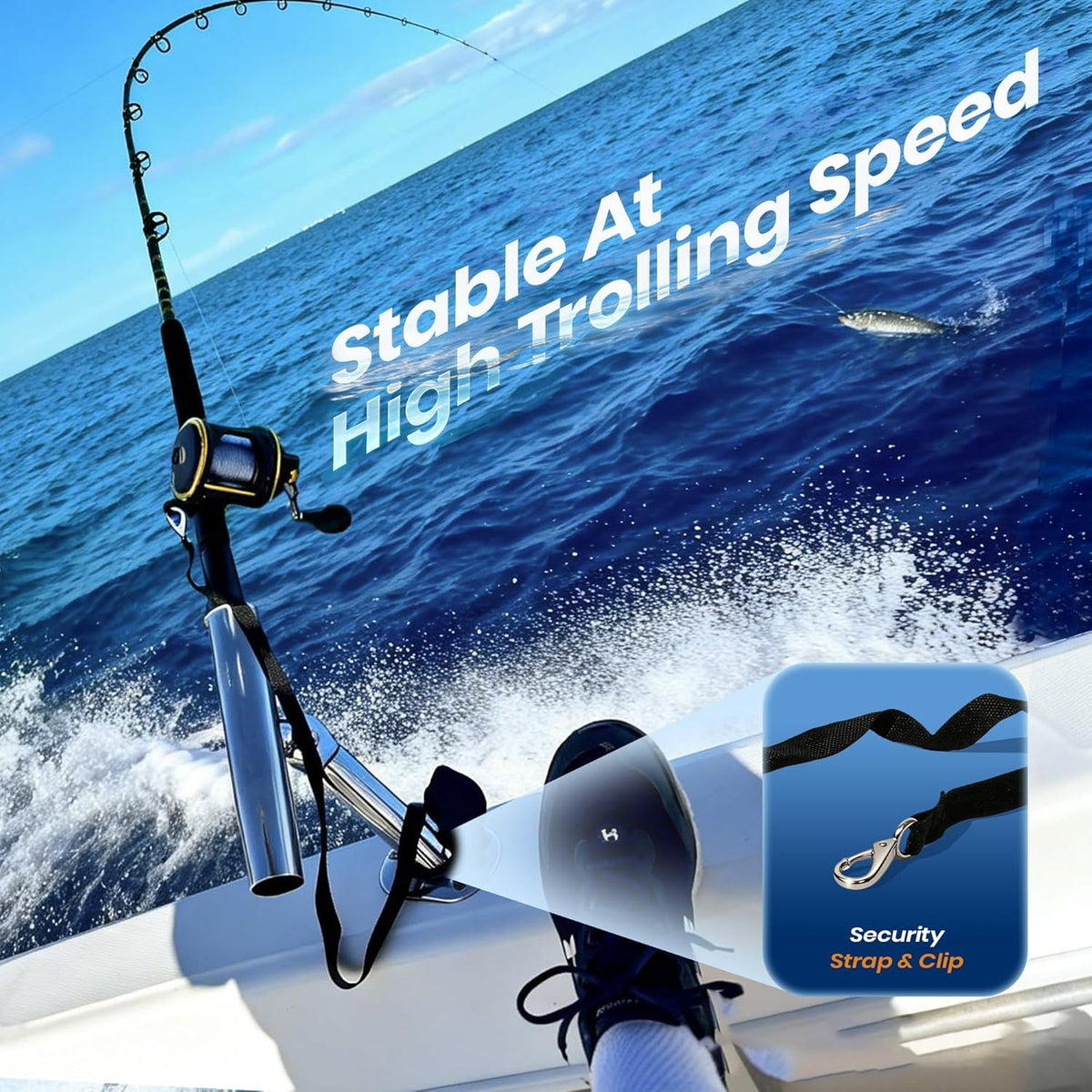 Seamax Outrigger Fishing Rod Holders for Trolling 2 Pack,Stainless Steel Fishing Pole Holder Outrigger for Marine Yacht, Boat, Kayak, Camper, Truck, RV