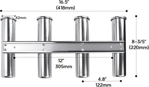 Seamax 4 Rod Rack Fishing Rod Holder 316 Stainless Steel Rod Holder for Boats & Yacht
