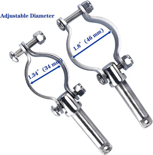 Seamax 2X Stainless Steel Clamp on Oarlocks or Rowlocks,Boat Oarlock Socket Marine Yacht