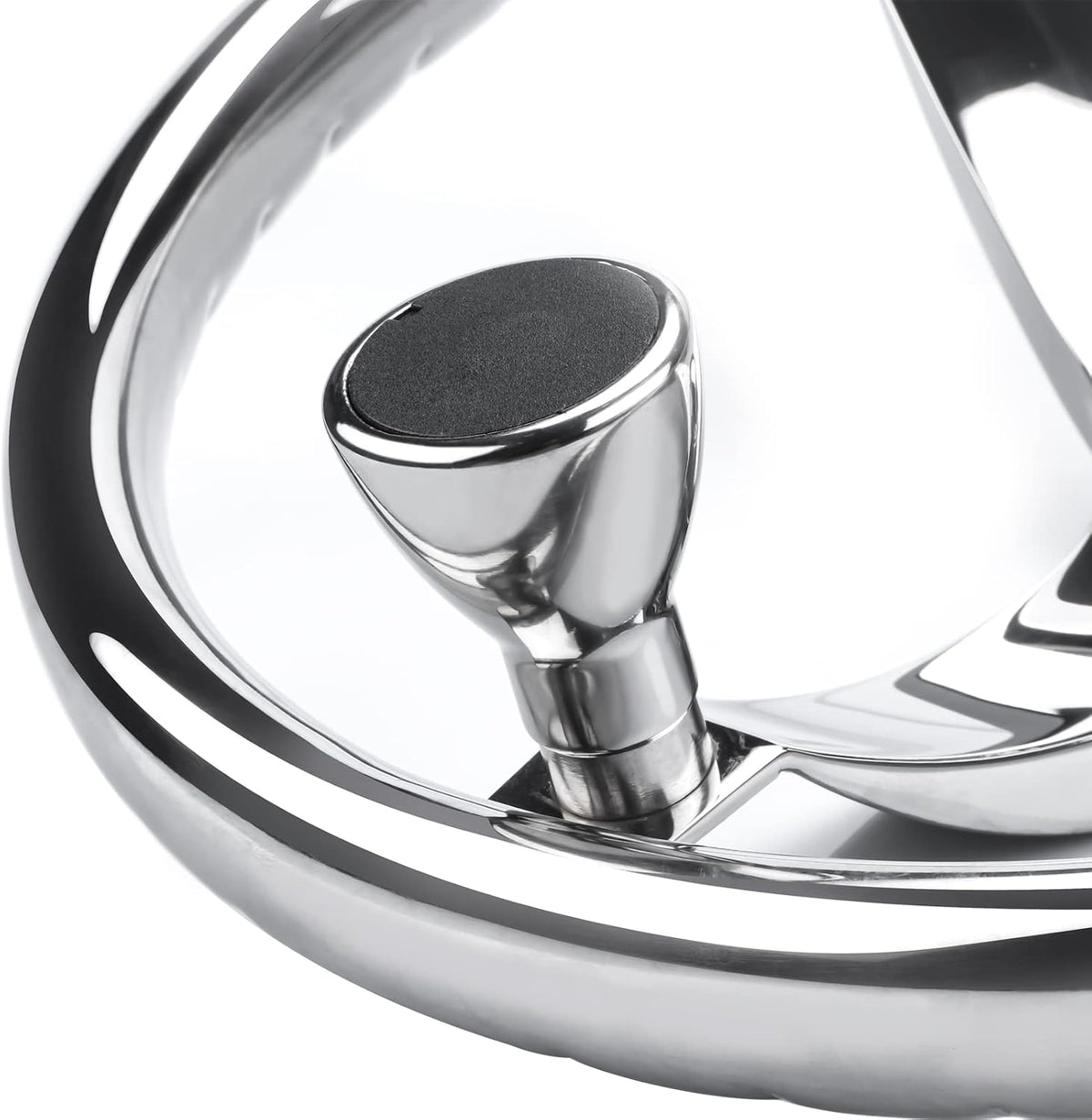 Seamax Stainless Steel Boat Steering Wheel 3 Spoke 13-1/2" Dia, with 5/8" -18 Nut and Turning Knob for Seastar and Verado