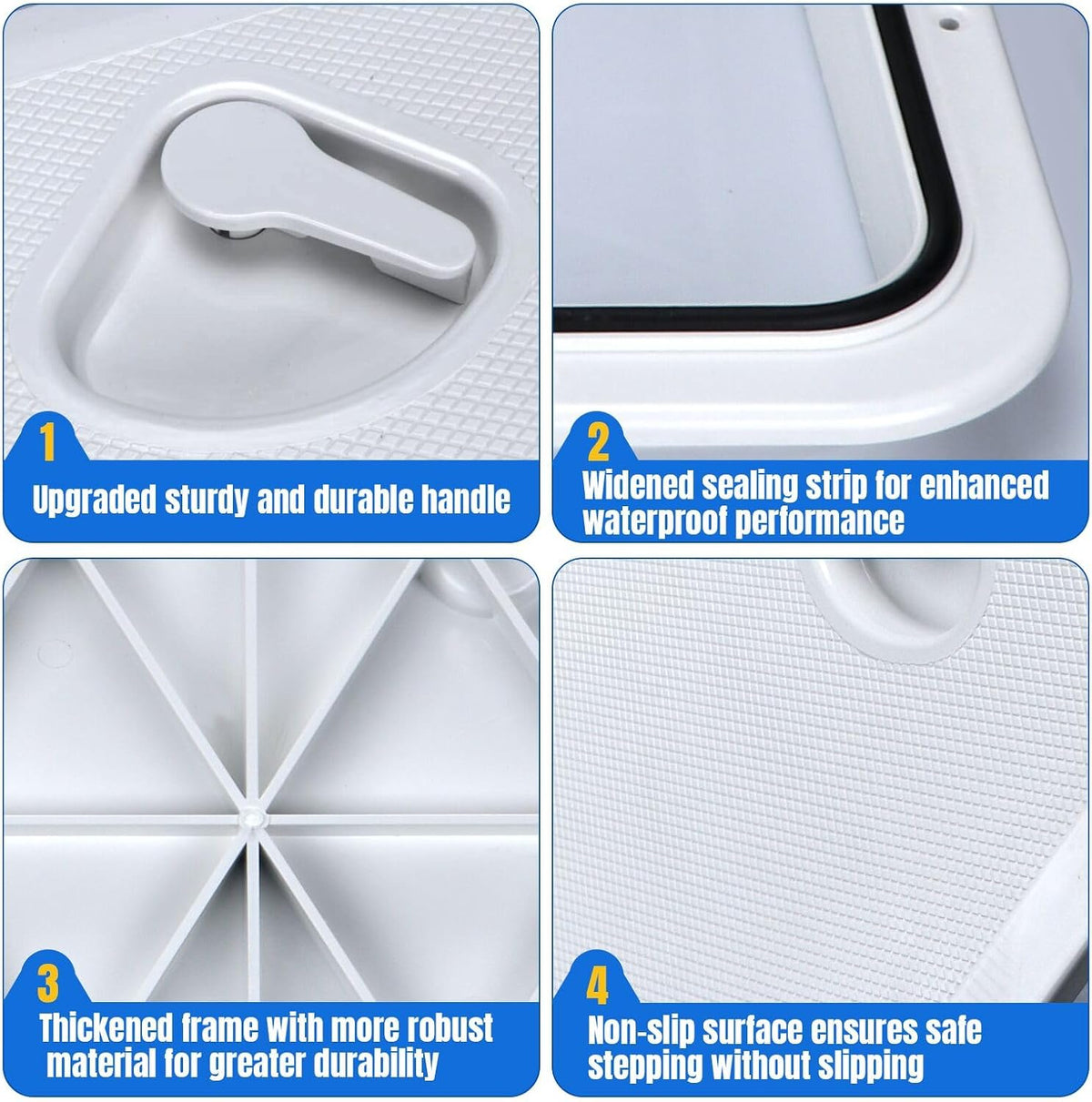 Seamax 24"x14" Marine Boat Deck Hatch, Boat Access Hatch &amp; Lid (White)